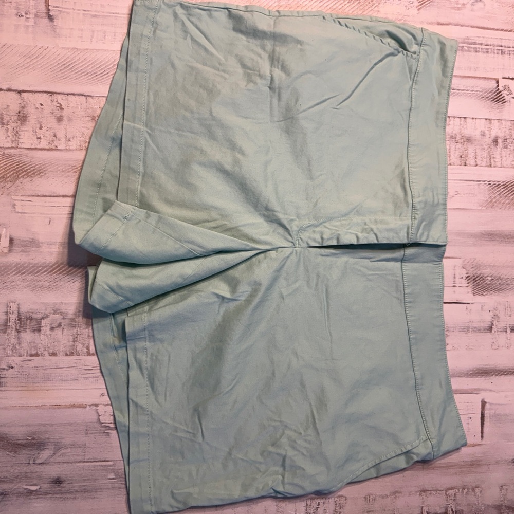 Women's Light Blue Flat Front Shorts